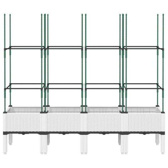 Vidaxl plantenbak met latwerk 160x40x142,5 cm polypropeen wit