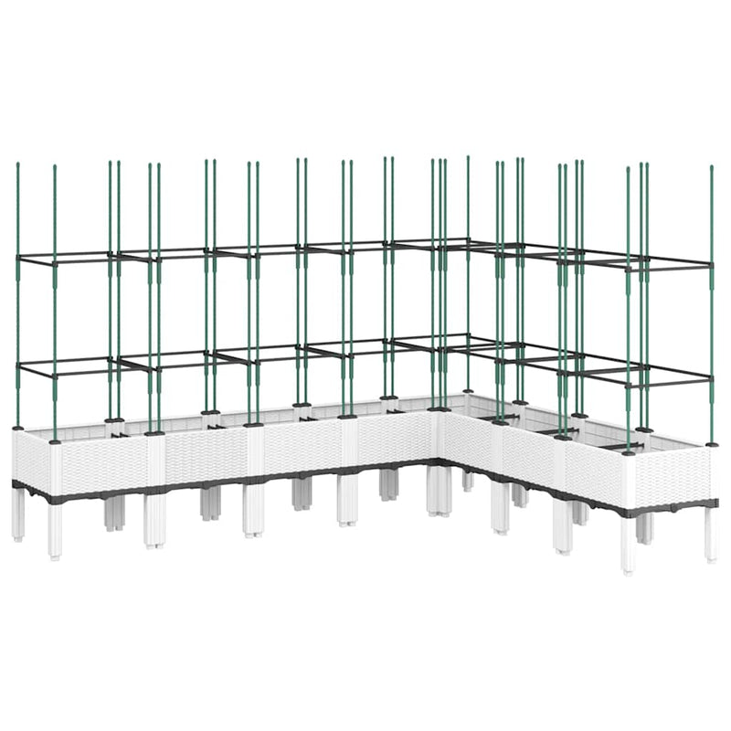 Load image into Gallery viewer, Vidaxl plantenbak met latwerk 200x160x142,5 cm polypropeen wit
