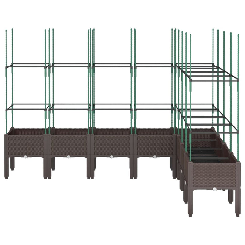 Load image into Gallery viewer, Vidaxl plantenbak met latwerk 200x160x142,5 cm polypropeen bruin
