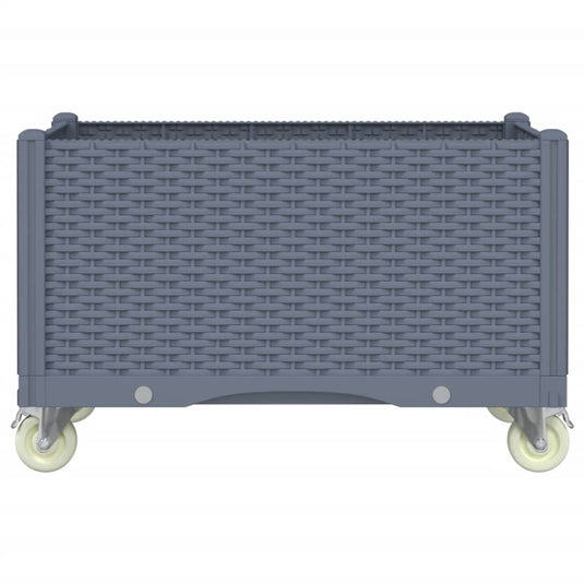 Vidaxl plantenbak met wielen 80x50x54 cm polypropeen grijs