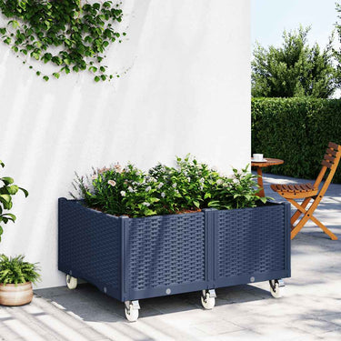Vidaxl plantenbak met wielen 100x80x54 cm polypropeen grijs