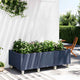 Vidaxl plantenbak met wielen 150x80x54 cm polypropeen blauwgrijs