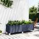 Vidaxl plantenbak met wielen 160x50x54 cm polypropeen blauwgrijs