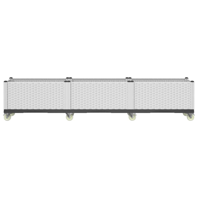 Load image into Gallery viewer, Vidaxl plantenbak met wielen 240x50x54 cm polypropeen wit

