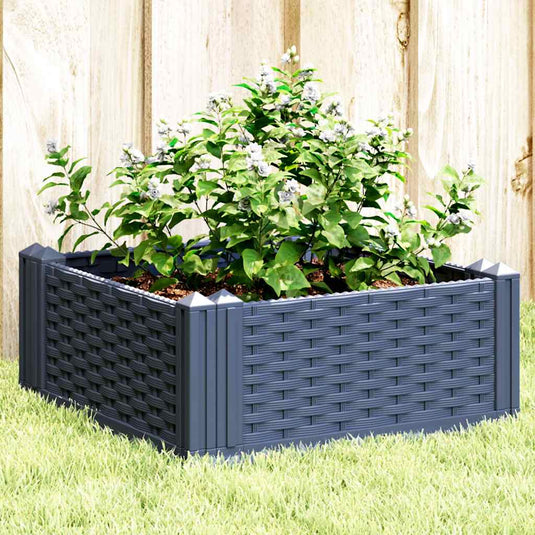 Vidaxl plantenbak met pinnen 42,5x42,5x28,5 cm polypropeen blauwgrijs