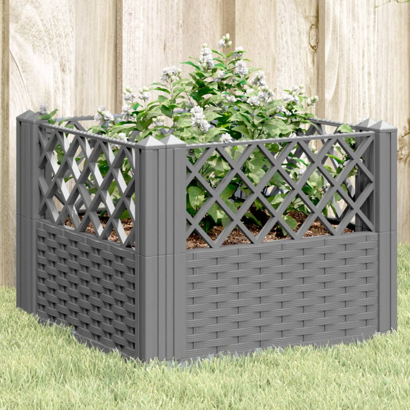 Load image into Gallery viewer, Vidaxl plantenbak met pinnen 43,5x43,5x43,5 cm polypropeen lichtgrijs
