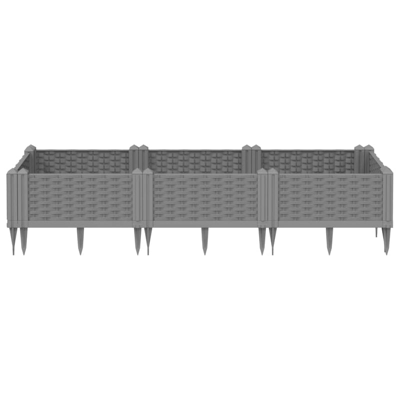 Load image into Gallery viewer, Vidaxl plantenbak met pinnen 125x40x28,5 cm polypropeen lichtgrijs
