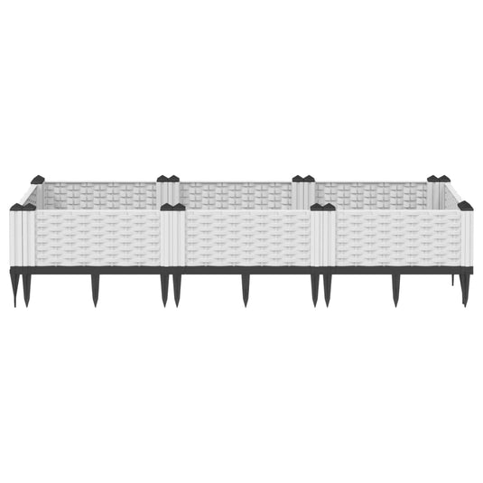 Vidaxl plantenbak met pinnen 125x40x28,5 cm polypropeen wit