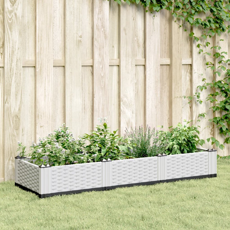 Load image into Gallery viewer, Vidaxl plantenbak met pinnen 125x40x28,5 cm polypropeen wit
