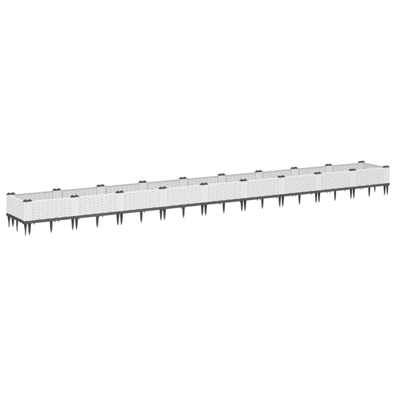 Load image into Gallery viewer, Vidaxl plantenbak met pinnen 362,5x42,5x28,5 cm polypropeen wit
