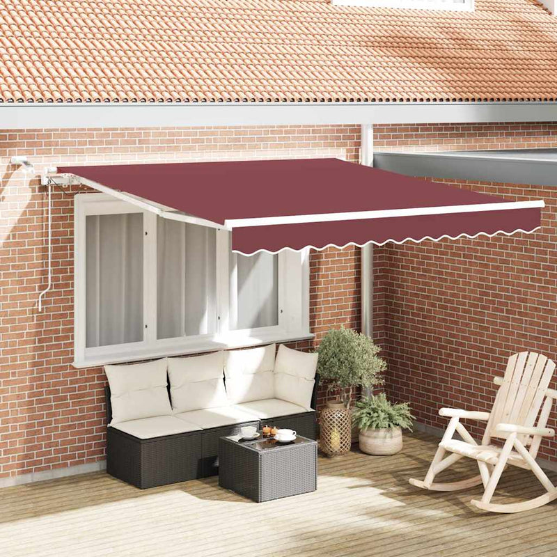 ギャラリービューアに画像をロードする, Vidaxl luifel automatisch uittrekbaar met led 300x250 cm bordeauxrood
