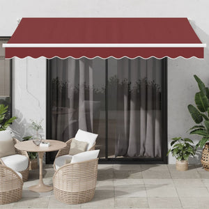 Vidaxl luifel automatisch uittrekbaar met led 350x250 cm bordeauxrood