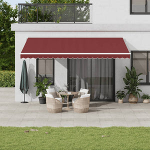 VidaXL Luifel automatisch uittrekbaar met LED 500x300 cm bordeauxrood
