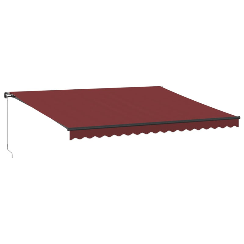 Load image into Gallery viewer, VidaXL Luifel handmatig uittrekbaar met LED's 450x350 cm bordeauxrood
