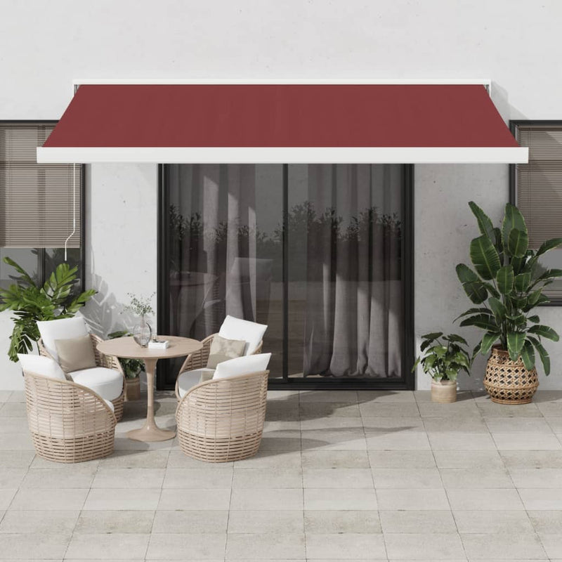 Load image into Gallery viewer, VidaXL Luifel handmatig uittrekbaar 400x300 cm bordeauxrood
