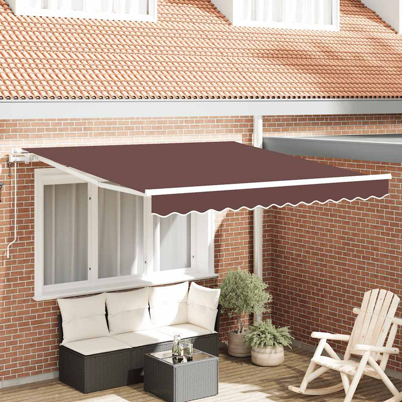 Laden Sie das Bild in Galerie -Viewer, Vidaxl luifel automatisch uittrekbaar 300x250 cm bruin
