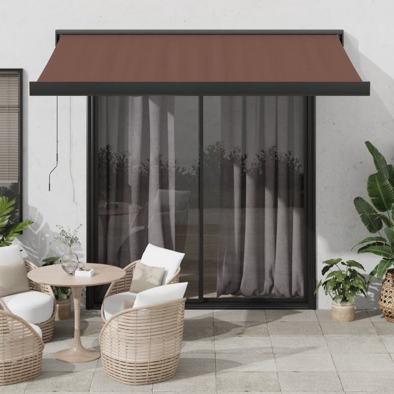 Load image into Gallery viewer, VidaXL Luifel handmatig uittrekbaar 300x250 cm bruin
