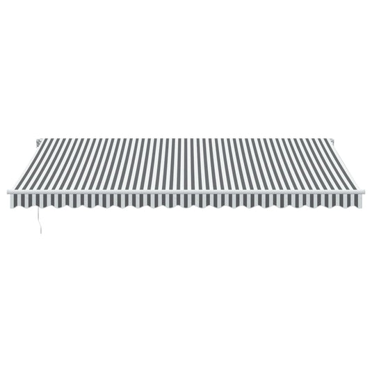 VidaXL Luifel handmatig uittrekbaar 500x350 cm antraciet en wit