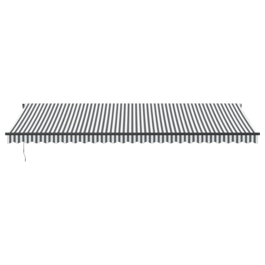 VidaXL Luifel handmatig uittrekbaar 600x350 cm antraciet en wit