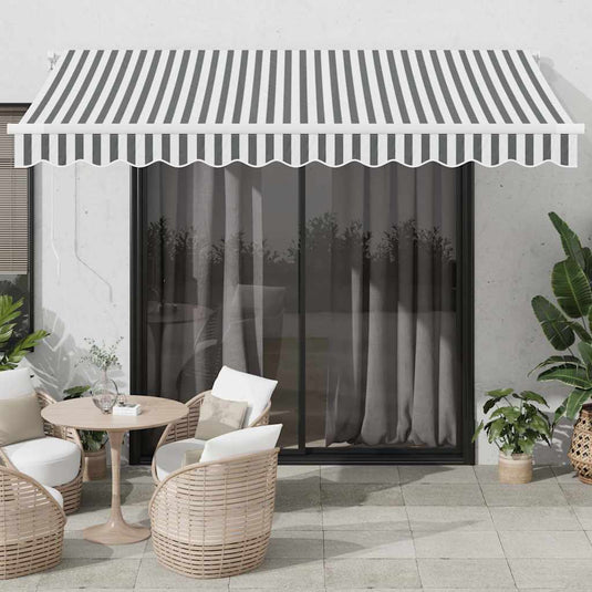 Vidaxl luifel handmatig uittrekbaar 350x250 cm antraciet en wit