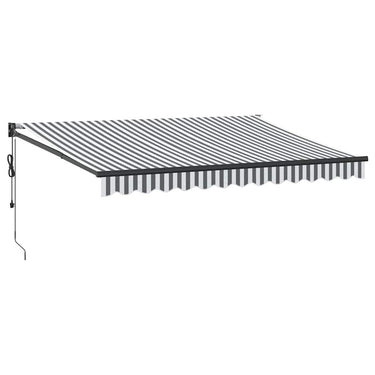 Vidaxl luifel uittrekbaar 3,5x2,5 m stof en aluminium antraciet en wit