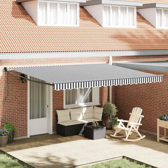 Vidaxl luifel uittrekbaar 4,5x3 m stof en aluminium antraciet en wit