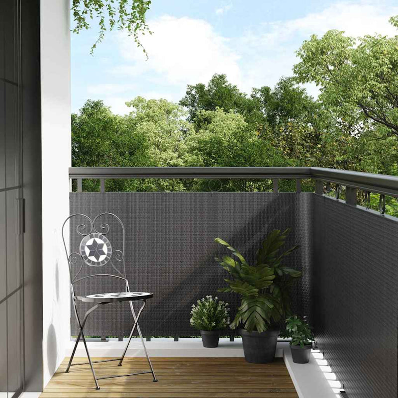 ギャラリービューアに画像をロードする, Vidaxl balkonscherm 600x100 cm poly rattan antracietkleurig
