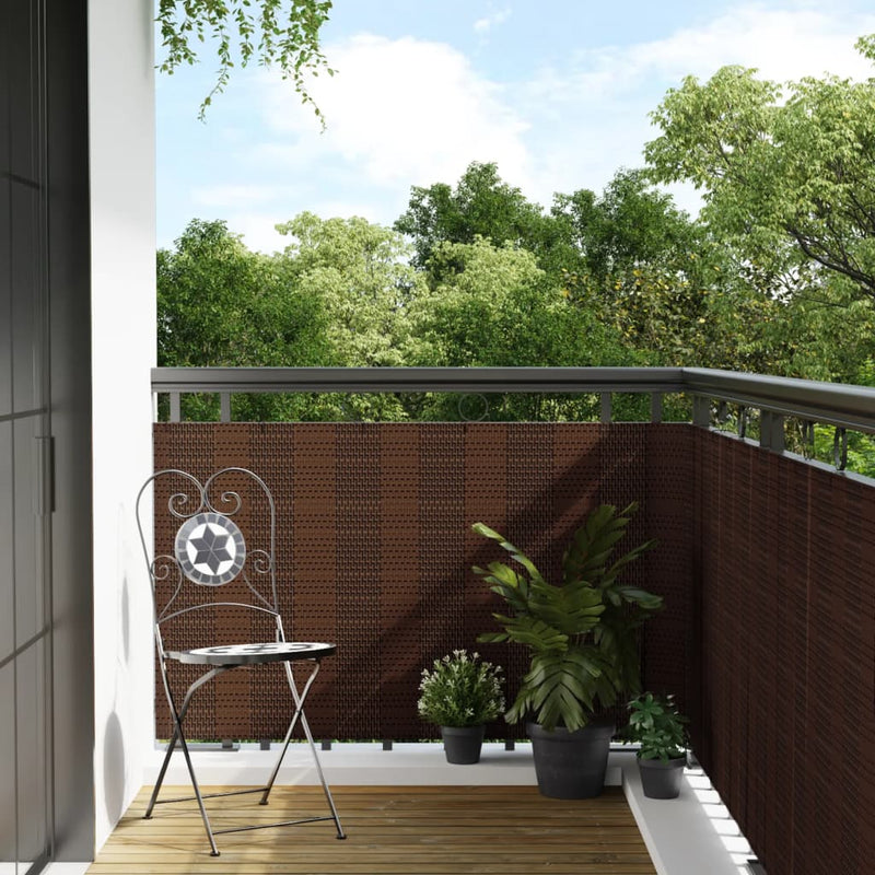 Load image into Gallery viewer, Vidaxl balkonscherm 300x100 cm poly rattan bruin en zwart
