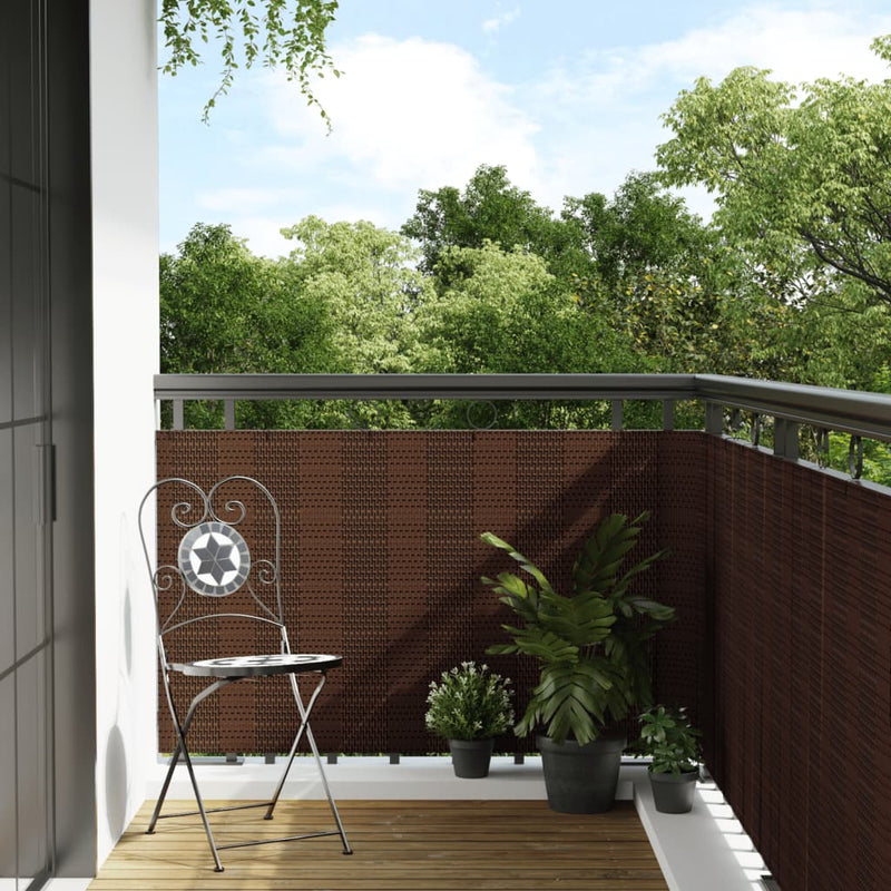 Load image into Gallery viewer, Vidaxl balkonscherm 1000x100 cm poly rattan bruin en zwart
