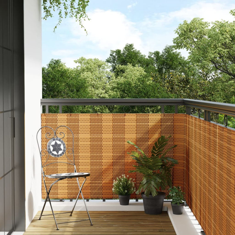 Load image into Gallery viewer, Vidaxl balkonscherm 500x90 cm poly rattan lichtbruin

