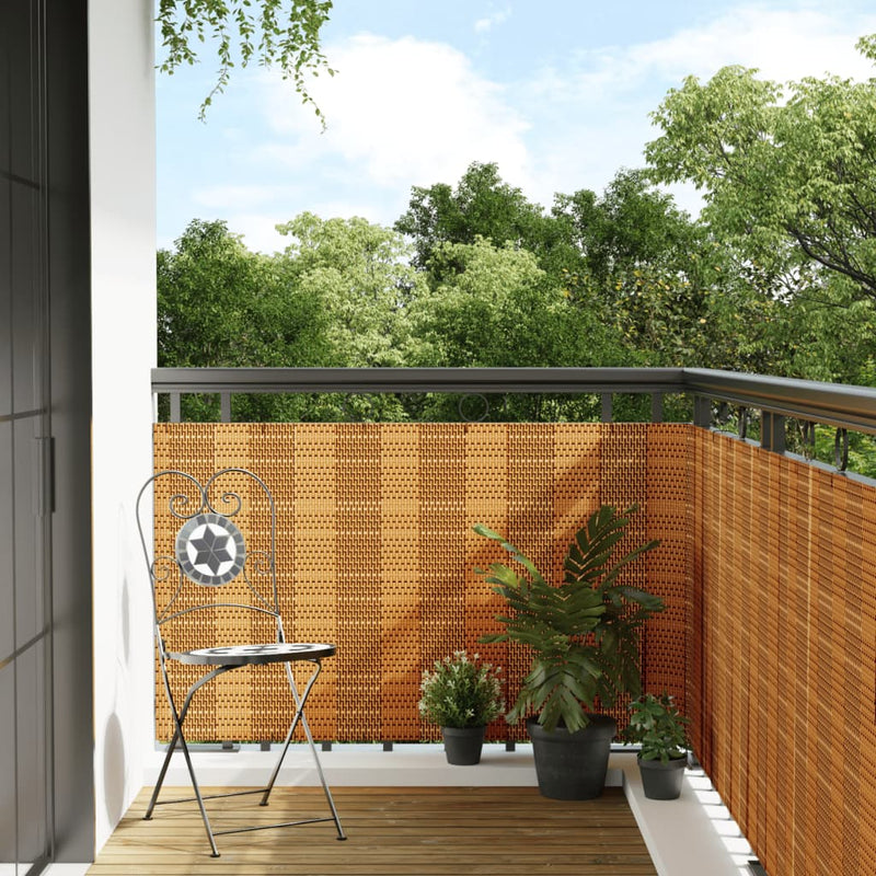 Load image into Gallery viewer, Vidaxl balkonscherm 500x100 cm poly rattan lichtbruin
