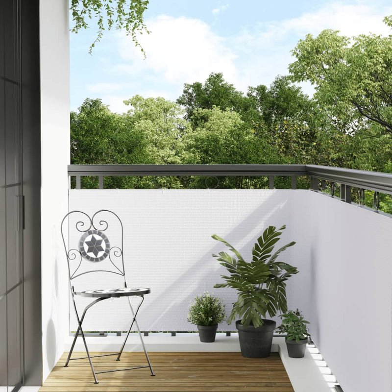 Load image into Gallery viewer, Vidaxl balkonscherm 400x80 cm poly rattan wit
