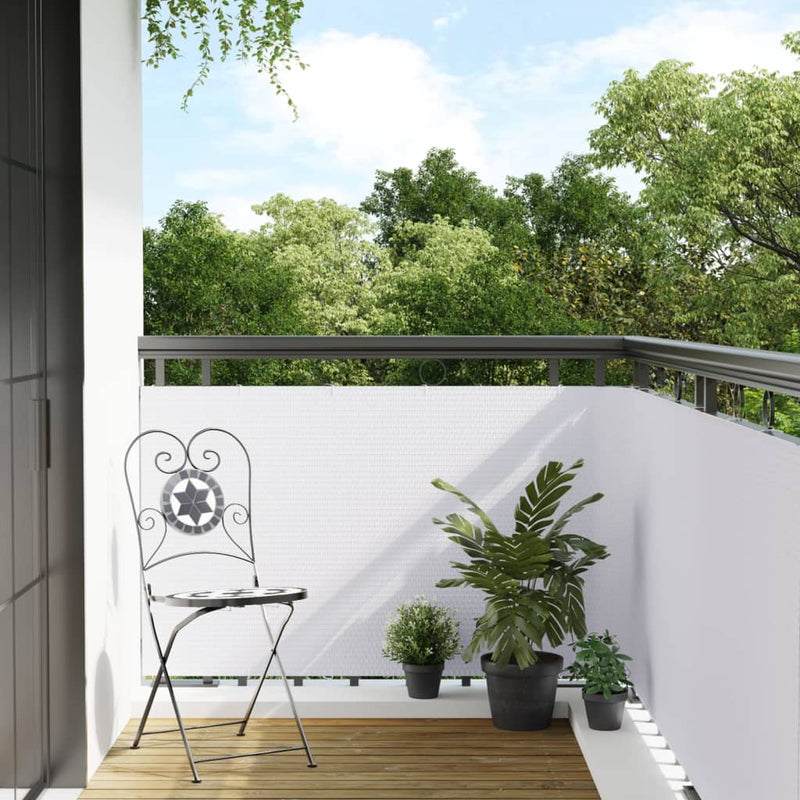 Load image into Gallery viewer, Vidaxl balkonscherm 600x100 cm poly rattan wit
