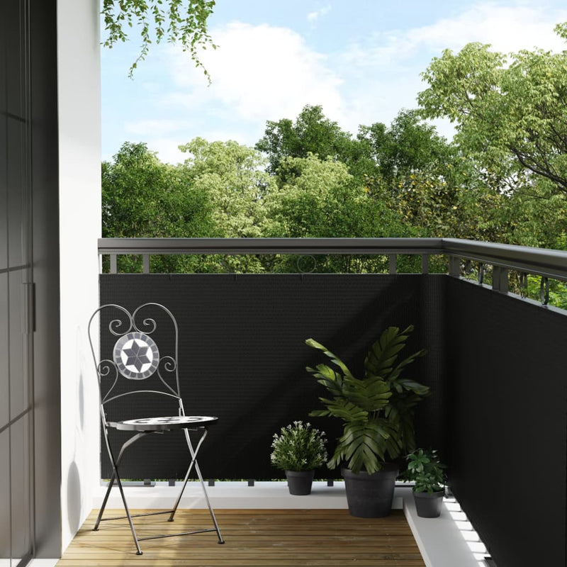 Load image into Gallery viewer, Vidaxl balkonscherm 400x80 cm poly rattan zwart
