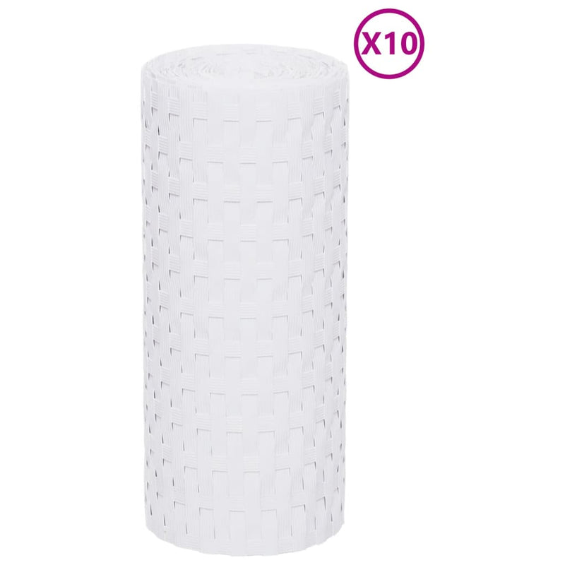 Load image into Gallery viewer, Vidaxl balkonschermen 10 st 255x19 cm poly rattan wit

