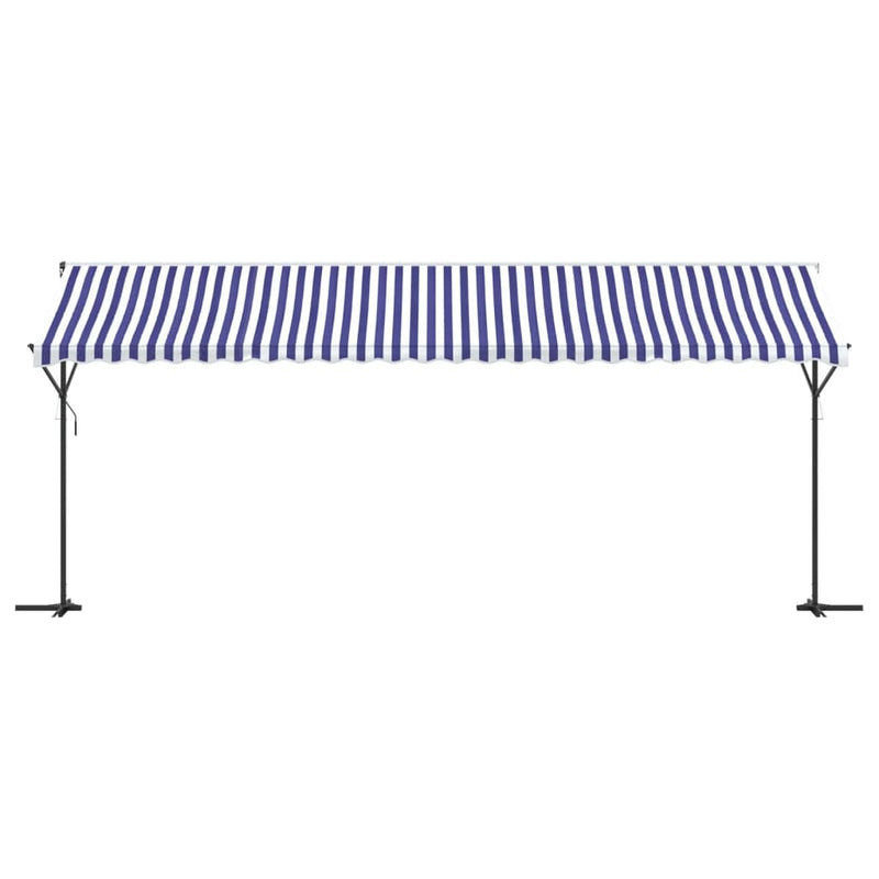 Load image into Gallery viewer, VidaXL Luifel vrijstaand 600x300 cm stof en staal blauw en wit
