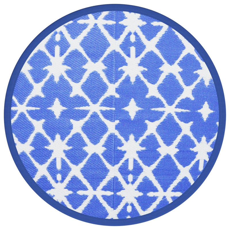 Load image into Gallery viewer, Vidaxl buitenkleed arakil ø160 cm polypropeen blauw en wit
