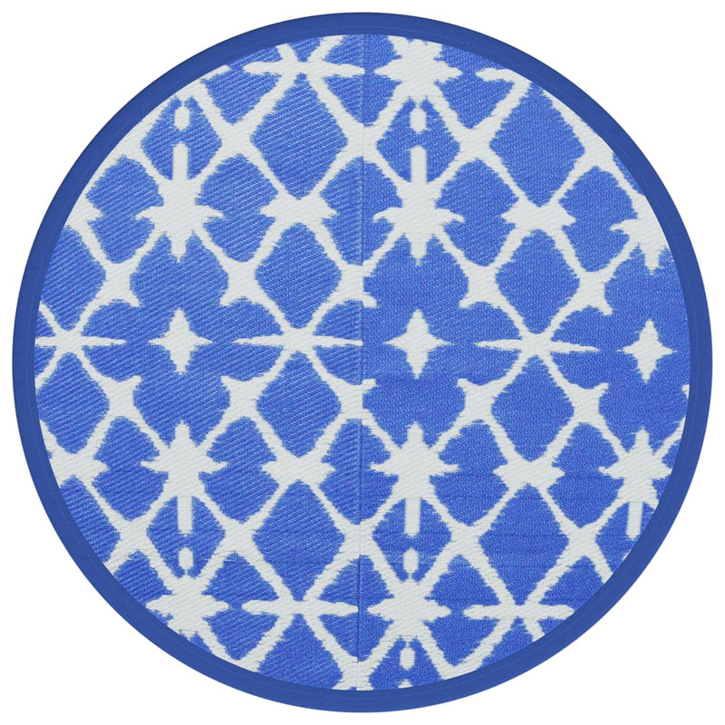 Load image into Gallery viewer, Vidaxl buitenkleed arakil ø200 cm polypropeen blauw en wit
