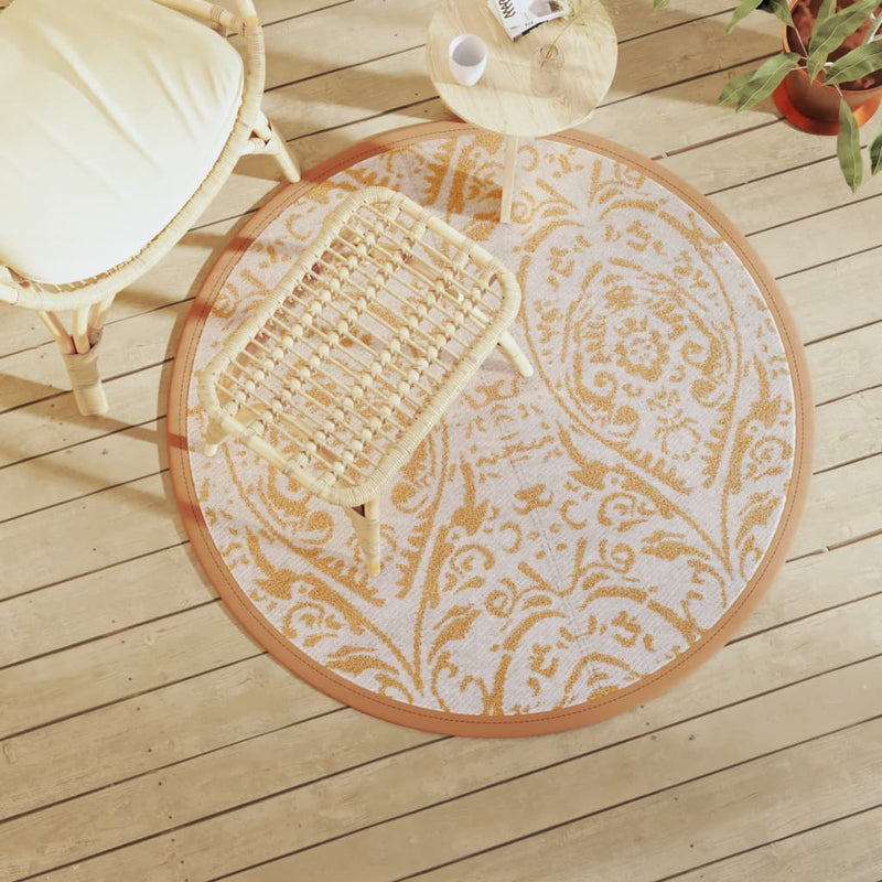 Load image into Gallery viewer, Vidaxl buitenkleed arakil ø120 cm polypropeen oranje en wit
