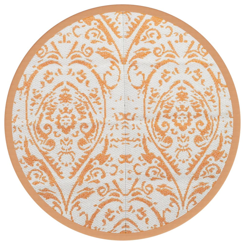 Load image into Gallery viewer, Vidaxl buitenkleed arakil ø160 cm polypropeen oranje en wit
