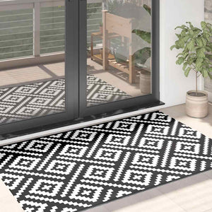 Vidaxl buitenkleed arakil 120x180 cm pp wit en zwart