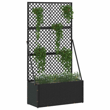 Vidaxl tuin bloempot zwart 70 x 30 x 135 cm metaal