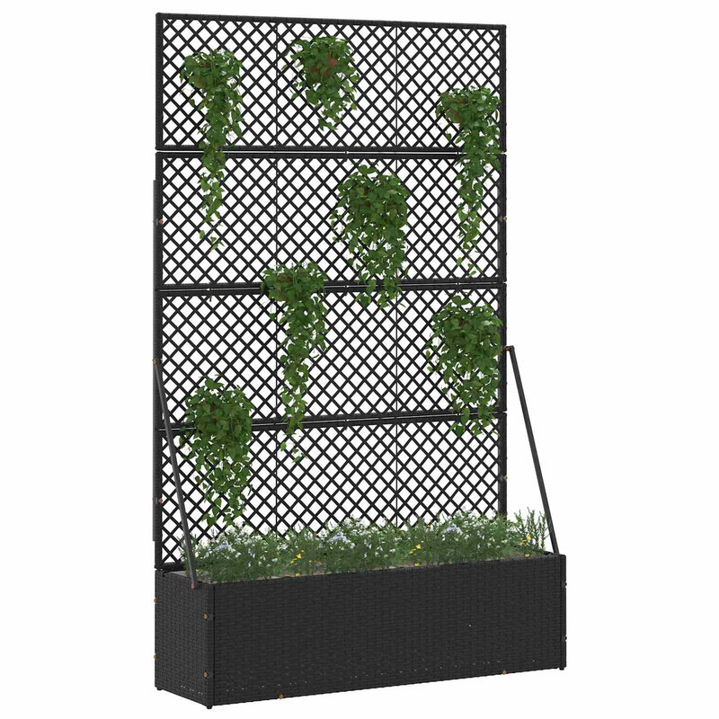 Afbeelding laden in galerijviewer, Vidaxl tuin bloempot zwart 105 x 30 x 170 cm metaal
