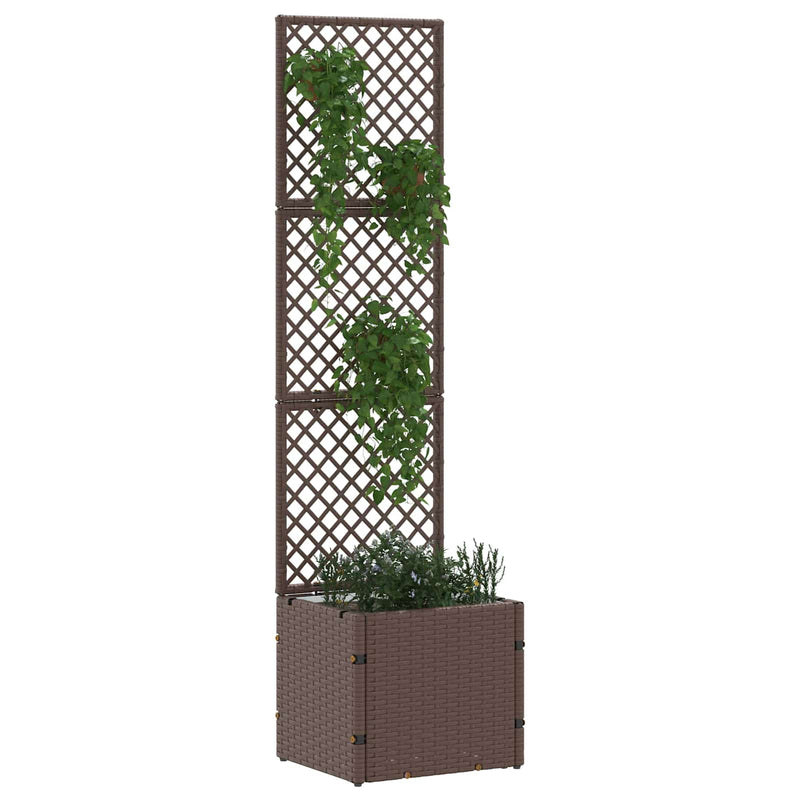 Chargez l'image dans la visionneuse de la galerie, Vidaxl tuin bloempot bruin 35 x 30 x 135 cm metaal

