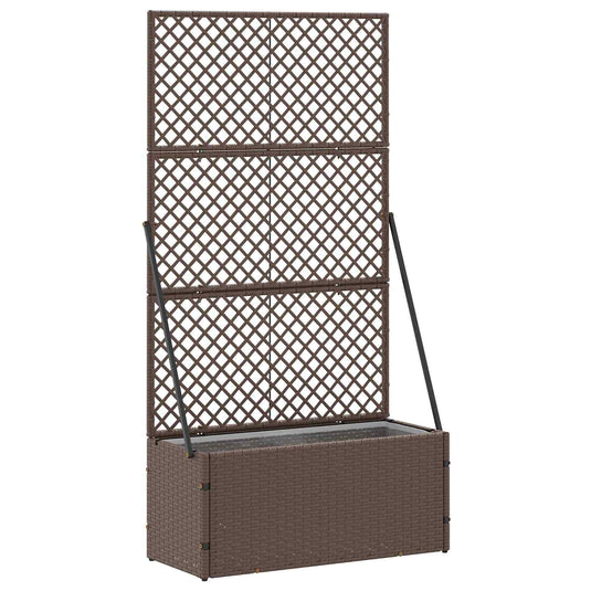 Vidaxl tuin bloempot bruin 70 x 30 x 135 cm metaal