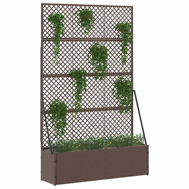 Vidaxl tuin bloempot bruin 105 x 30 x 170 cm metaal