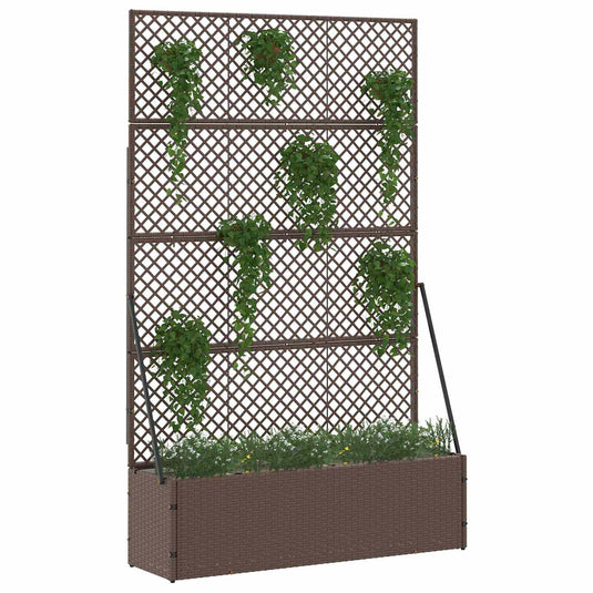 Vidaxl tuin bloempot bruin 105 x 30 x 170 cm metaal