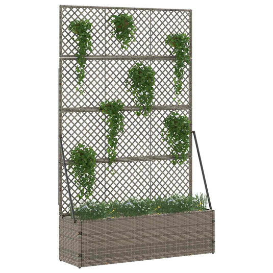 Vidaxl tuin bloempot grijs 105 x 30 x 170 cm metaal