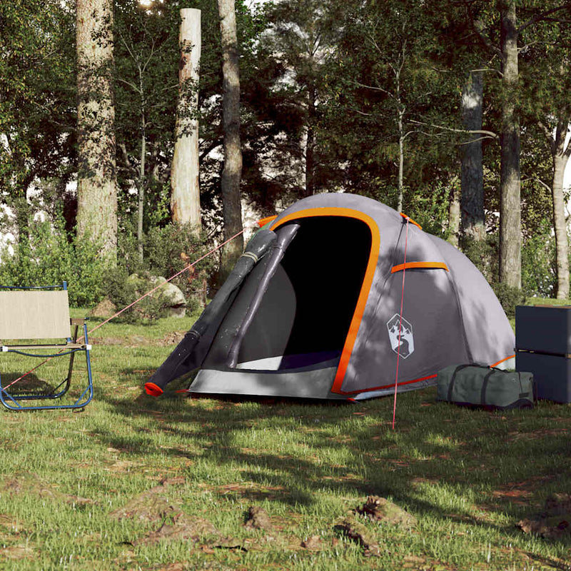 Load image into Gallery viewer, Vidaxl tunneltent 2-persoons waterdicht grijs en oranje
