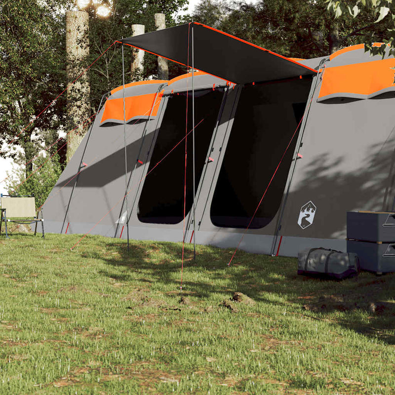 Load image into Gallery viewer, Vidaxl tunneltent 10-persoons waterdicht grijs en oranje
